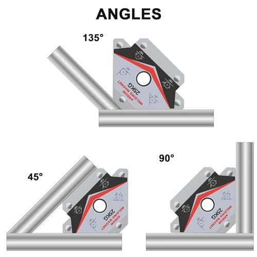 guti-more GUTIMORE Welding Magnets 25LB&55LB 6Pcs Welding Magnet Set, Magnetic Welding Holder, Holding Power Welding Accessories - Image 4