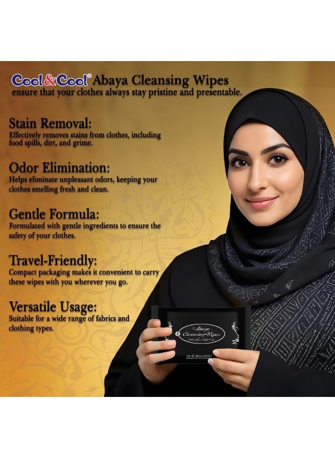 Cool & Cool Abaya Cleansing Wipes 25'S - Gentle Fabric Care, Black Color Protect & Instant Cleansing - Image 5