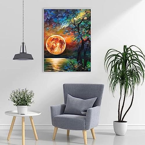 Street27® DIY 5D Diamond Painting by Number Kits for Adults & Kids Full Drill Round Art, Picture Painting Crystal Rhinestone Embroidery Home Wall Decor Gift, 12x16inch (Moon Tree) - Image 5