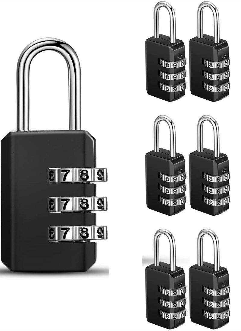 KASTWAVE - Locks Travel, Combination Lock, Bag Lock, 6 Pack, 3 Digit Combination Padlock for Traveling Toolbox School Gym Door Locker Suitcases Employee Hasp Storage - Image 1