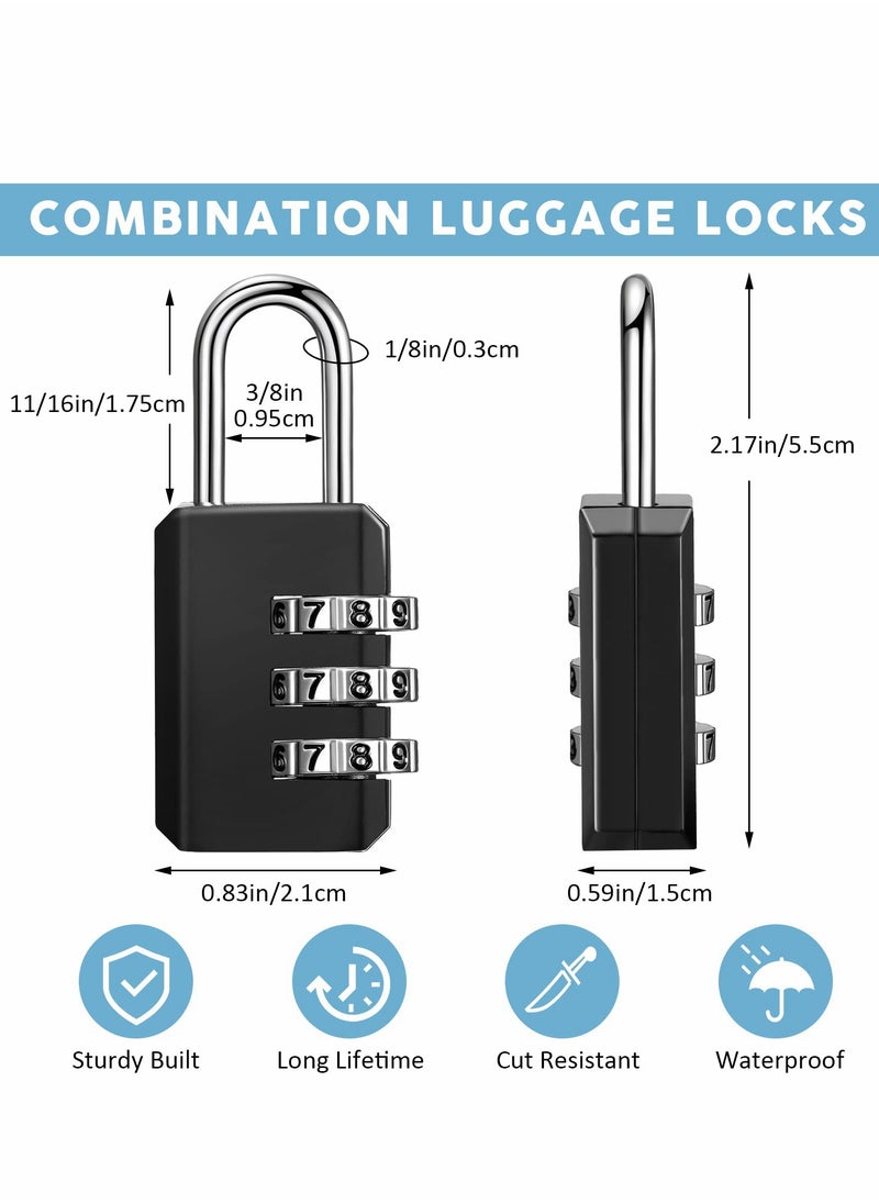 KASTWAVE - Locks Travel, Combination Lock, Bag Lock, 6 Pack, 3 Digit Combination Padlock for Traveling Toolbox School Gym Door Locker Suitcases Employee Hasp Storage - Image 1