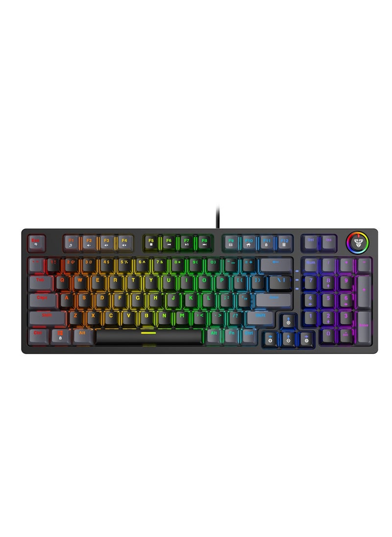 FANTECH - ATOM96 MK890 Gaming Keyboard RGB Mechanical – Blue Switch  – Full Size Form Factor – Double Injection Keycaps – 10 Lighting Effects – Full Keys Anti-Ghosting – Volume Knob - Image 1