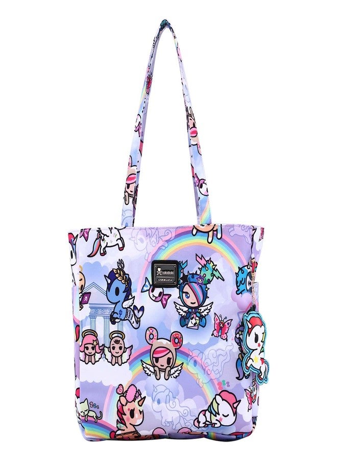 Tokidoki Unicorno Cute Tote Bags for Women Foldable Canvas Tote Bag with Doll Portable Shoulder Handbag for Work Travel (Rainbow) - Image 1