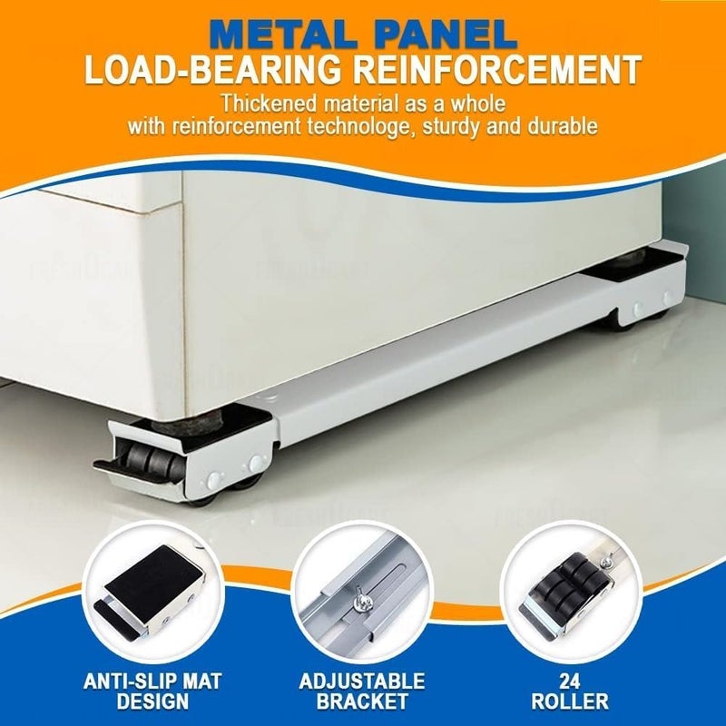 SOCATHEY Heavy Load Furniture Lifter Mover Tool Set Adjustable Height Roller Wheel Slider Stainless Steel Multicolour  - Image 4