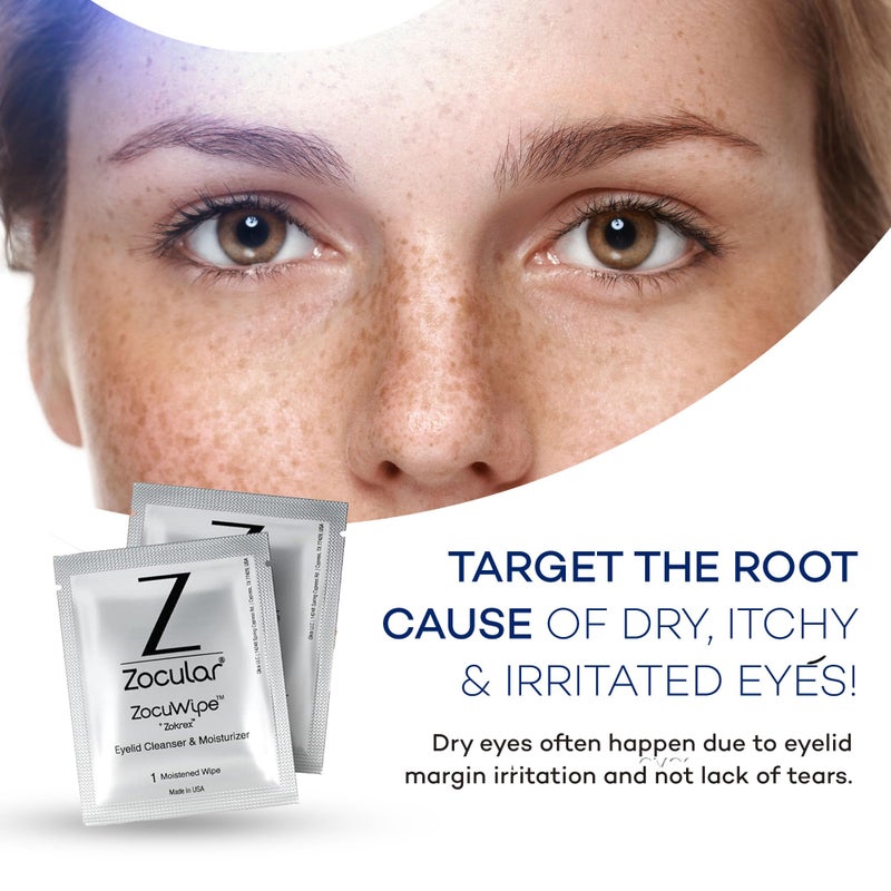 Zocular - Zocuwipe Eyelid Wipes with Natural Okra Complex - Eyelid Cleanser and Moisturizer Pads - Eyelid Cleansing Wipes - Blepharitis Treatment - 15ct - Image 2