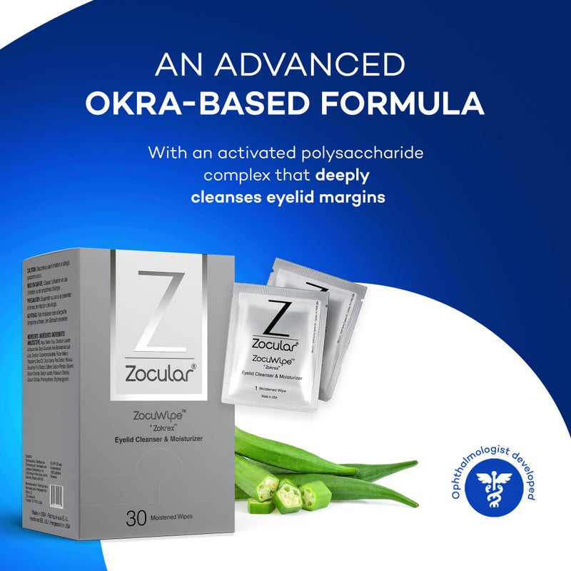 Zocular - Zocuwipe Eyelid Wipes with Natural Okra Complex - Eyelid Cleanser and Moisturizer Pads - Eyelid Cleansing Wipes - Blepharitis Treatment - 15ct - Image 3