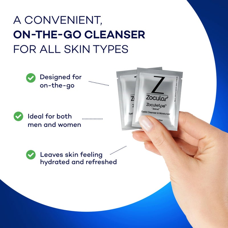 Zocular - Zocuwipe Eyelid Wipes with Natural Okra Complex - Eyelid Cleanser and Moisturizer Pads - Eyelid Cleansing Wipes - Blepharitis Treatment - 15ct - Image 5