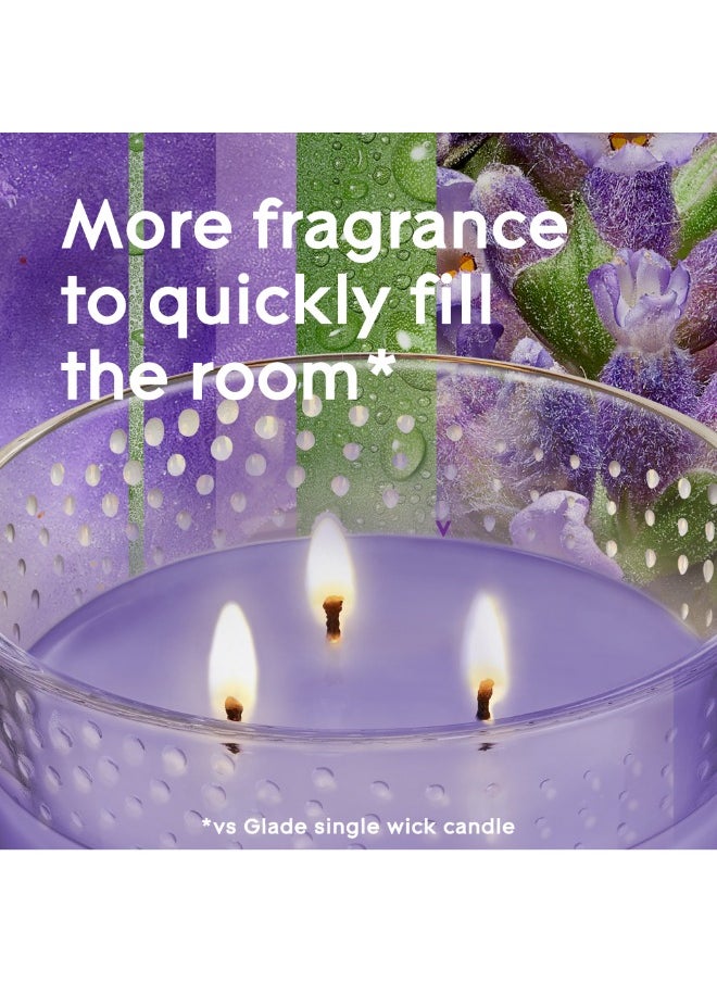 Glade - 3 Wick Candle Long-Lasting Essential Oil Infused Tranquil Lavender And  Aloe Scent 96g - Image 1