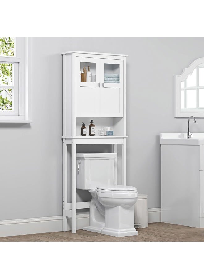 Spirich Home Bathroom Cabinet Over The Toilet, Bathroom Storage Cabinet with Doors and Adjustable Shelves, Over The Toilet Storage Cabinet, White - Image 1