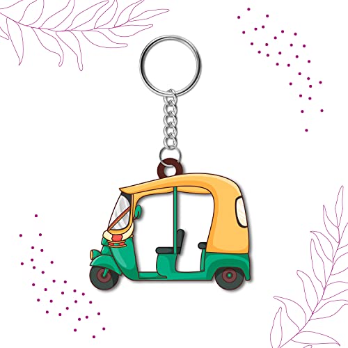 Bhai Please Auto Wooden Keychain For Car, Bike, Office, Home (Pack Of 1) Multicolour Key Chain With Ring | Gift For Men, Women, Girls, Boys, Him And Her, Multicolor - Image 3
