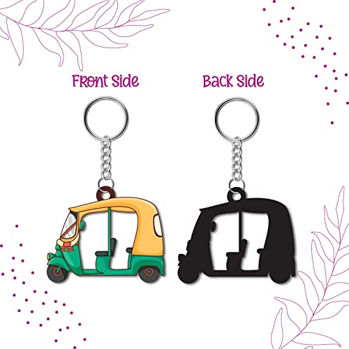 Bhai Please Auto Wooden Keychain For Car, Bike, Office, Home (Pack Of 1) Multicolour Key Chain With Ring | Gift For Men, Women, Girls, Boys, Him And Her, Multicolor - Image 4