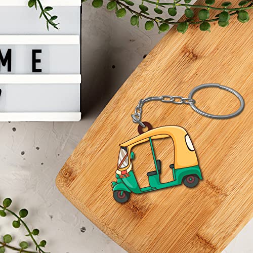 Bhai Please Auto Wooden Keychain For Car, Bike, Office, Home (Pack Of 1) Multicolour Key Chain With Ring | Gift For Men, Women, Girls, Boys, Him And Her, Multicolor - Image 2