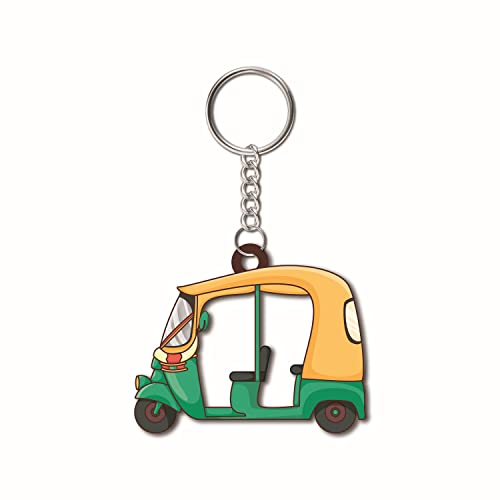 Bhai Please Auto Wooden Keychain For Car, Bike, Office, Home (Pack Of 1) Multicolour Key Chain With Ring | Gift For Men, Women, Girls, Boys, Him And Her, Multicolor - Image 1