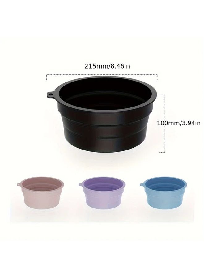 Black Portable Collapsible Ice Face Basin with Built In Tray for Cold Water Facial Cleansing Bathing Spa - Image 4