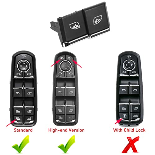 Jaronx 2PCS Driver Side Window Switch Buttons Compatible with Porsche Cayenne 2011-2018,Compatible with Panamera 2011-2016, Compatible with Macan 2015-2022, Power Window Switch Button Replacements - Image 4
