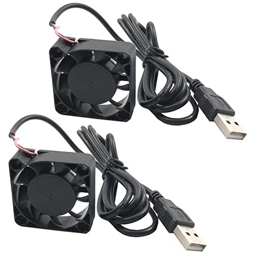 FainWan 2-Pack 40mm x10mm DC 5V USB Brushless Cooling Fan, Dual Ball Bearing, Quiet Operation, 4010 Small Computer Fan 100cm Wire - Image 1