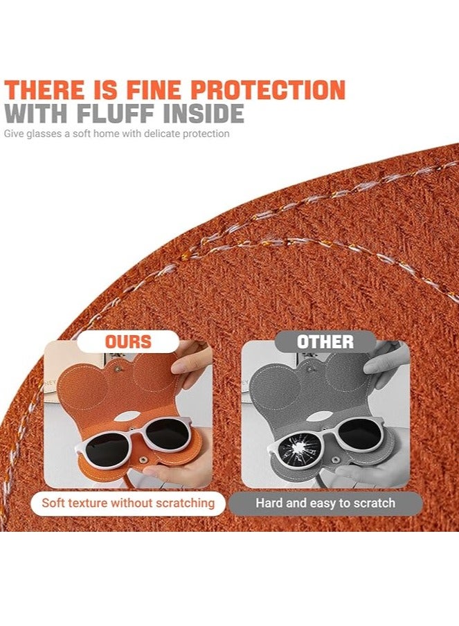 3 قطعة نظارات شمسية حقيبة جلدية لينة حالة النظارات ، نظارات شمسية السفر مع الحبل ، حزام كليب ، للجنسين - Image 5