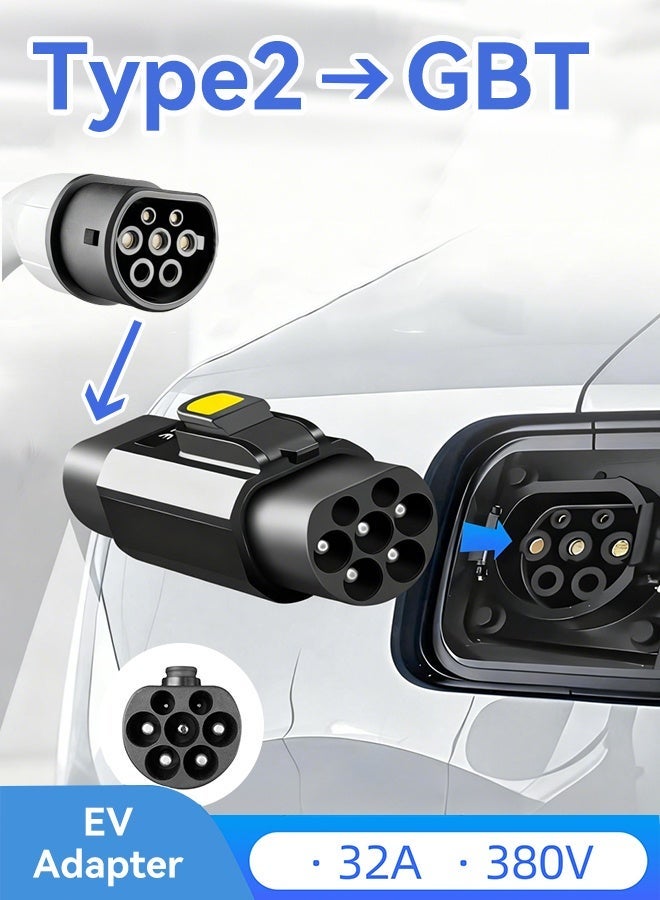 SUPER 5 Type 2 to GBT Adapter 3 phase 32A AC Converter EV Type2 Charging to GBT EV Charger Car - Image 1