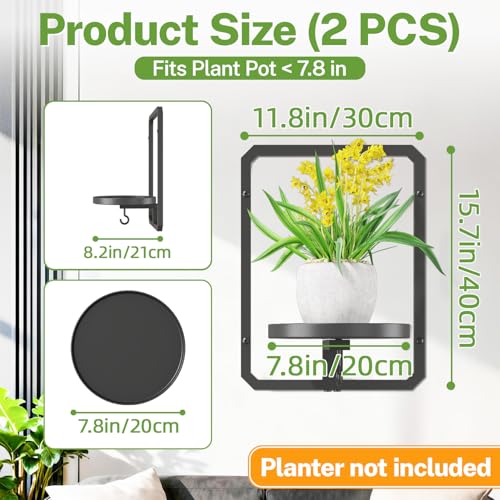 iDavosic.ly iDavosicly Wall Plant Picture Frame Holder Set of 2 for Indoor Metal Stand with Hanging Hooks Floating Flower Display Decor Space Saving Easy to Assemble PotsChainsPlants Not Included - Image 3