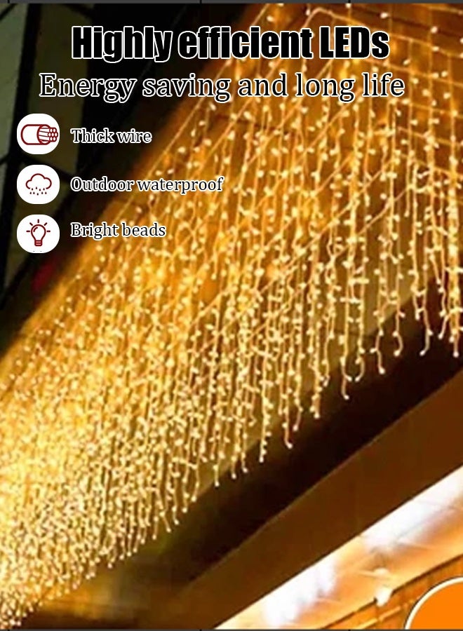 10-meter warm light flashing string lights, starry sky ice bar lights, waterfall lights, decorative lights, wedding pendant lights, applicable for Halloween, Christmas, wedding decorative light strings - Image 3