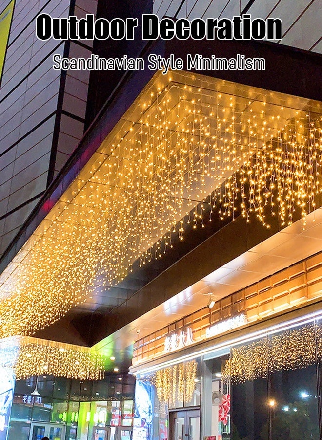 10-meter warm light flashing string lights, starry sky ice bar lights, waterfall lights, decorative lights, wedding pendant lights, applicable for Halloween, Christmas, wedding decorative light strings - Image 2