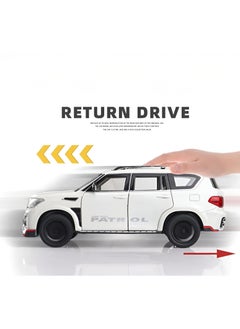 CHE ZHI 1:24 Nissan Patrol Diecast Alloy car with Pull Back and Music and Sound - White  - Image 3