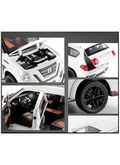 CHE ZHI 1:24 Nissan Patrol Diecast Alloy car with Pull Back and Music and Sound - White  - Image 4