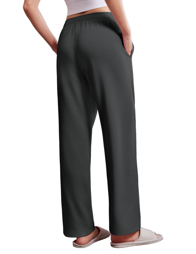 Deyeek Post Surgery Pants for Women Snap On Tear Away Pants After Knee Hip Surgery Adaptive Open Leg Surgical Sweatpants Dark Grey - Image 2