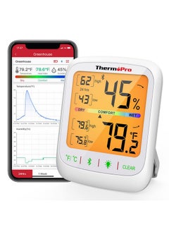 ThermoPro ThermoPro TP359 Bluetooth Hygrometer Thermometer, 260FT Wireless Remote Temperature and Humidity Monitor, with Large Backlit LCD, Indoor Room Thermometer and Humidity Gauge, Max Min Records  - Image 1