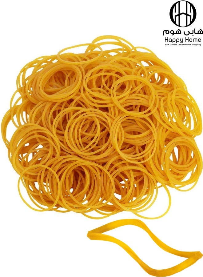 Happy Home 225pcs Natural Rubber Bands 25mm 1 Inch Strong Elastic Small Rubber Bands for Office School Home Use Durable Stretch Bands for Bundling Money Papers Cables Heavy Duty Yellow Eco-Friendly Biodegradable Rubber Bands Set - Image 1