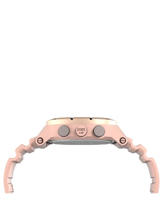 TIMEX Women's Watch with Pink Resin Case and Pink Silicon Band - Image 2