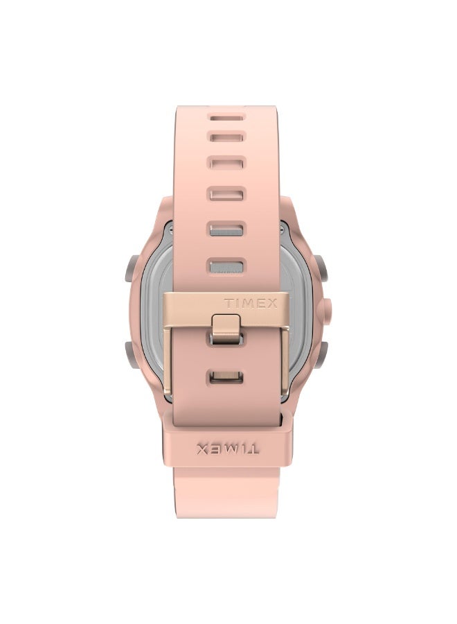 TIMEX Women's Watch with Pink Resin Case and Pink Silicon Band - Image 3