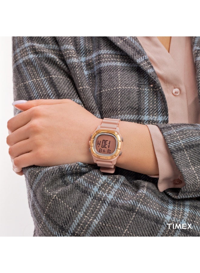 TIMEX Women's Watch with Pink Resin Case and Pink Silicon Band - Image 5