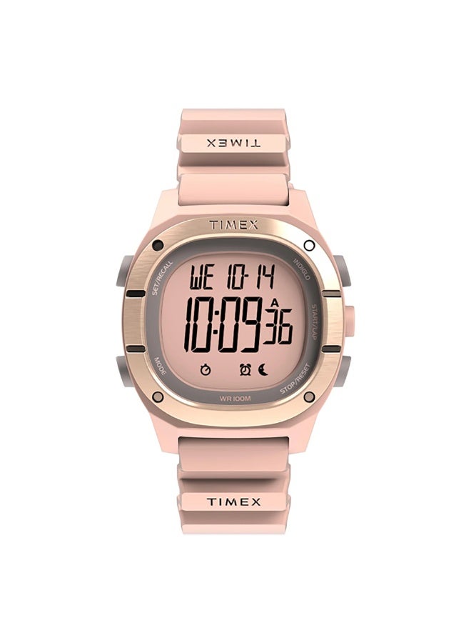 TIMEX Women's Watch with Pink Resin Case and Pink Silicon Band - Image 1