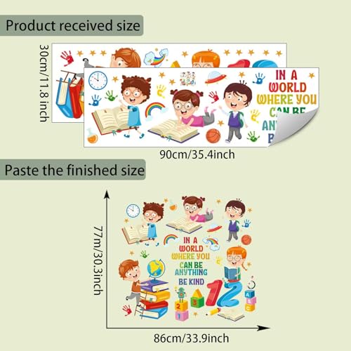 Mirabuy Kids Inspirational Quotes Book Wall Stickers Reading Corner Wall Decals Positive Saying Lettering Wall Decor for Classroom Kids Playroom Nursery Reading Room Bedroom - Image 2