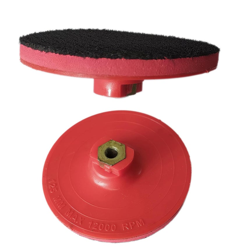 Inditrust قرص صنفرة 5 بوصة مع وسادة خلفية 1 قطعة مع خطاف وحلقة 5 بوصة لمطحنة عشوائية م10 - Image 3