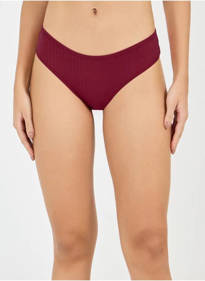Styli Pack of 5 - Cotton Solid High Leg Brief