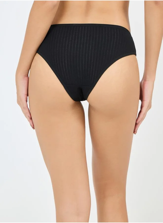 Styli Pack of 5 - Cotton Solid High Leg Brief
