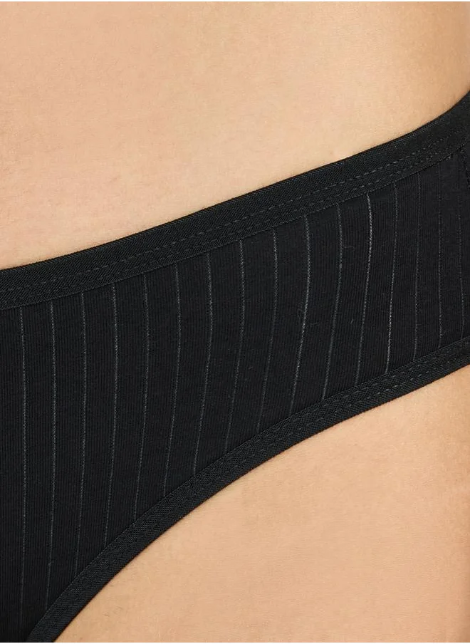 Styli Pack of 5 - Cotton Solid High Leg Brief