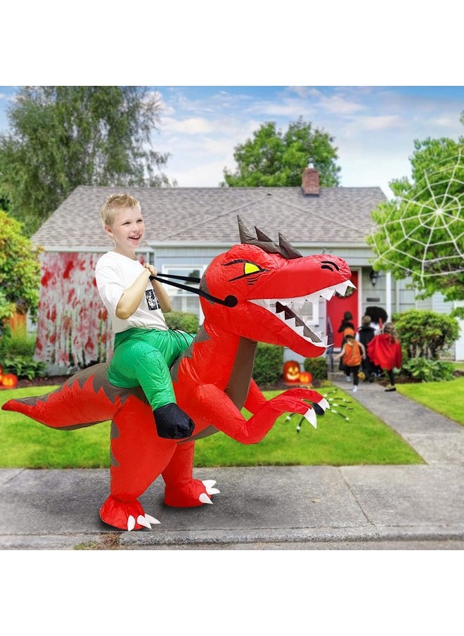 Camlinbo Camlinbo Halloween Inflatable Dinosaur Costume Kids Teens T-Rex Rider Blows Up Halloween Costume Cosplay Party  - Image 2