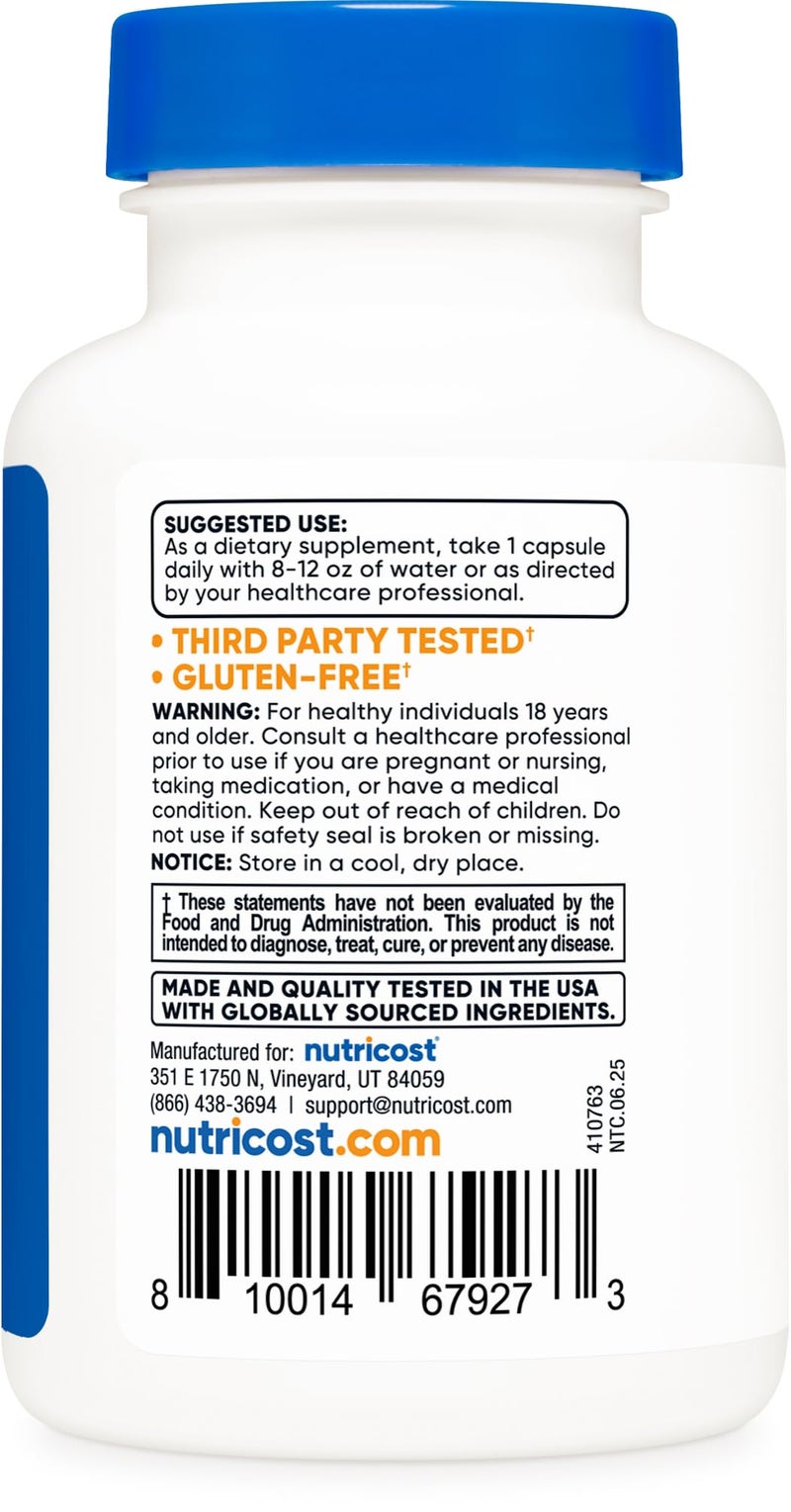 Nutricost مستخلص جذر الأشواغاندا KSM-66 من نوتريكوست 600 ملغ، 60 كبسولة نباتية - 5% ويثانوليدات - مع بايوبيرين - مستخلص جذر كامل الطيف - Image 4