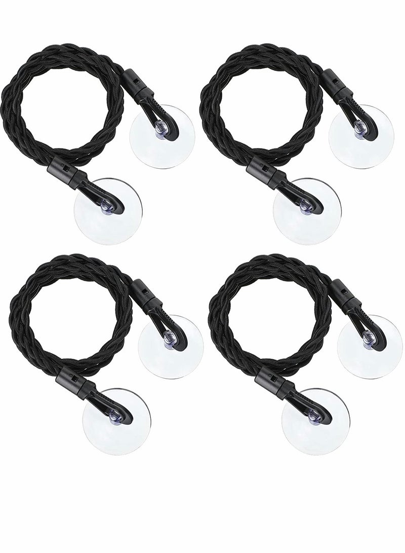 SYOSI Portable Travel Clothes Line 4 Pieces 8ft Windproof Retractable Rope with Hooks and Suction Cups for Camping Accessories Cruise Essentials Outdoor Indoor Use  - Image 1