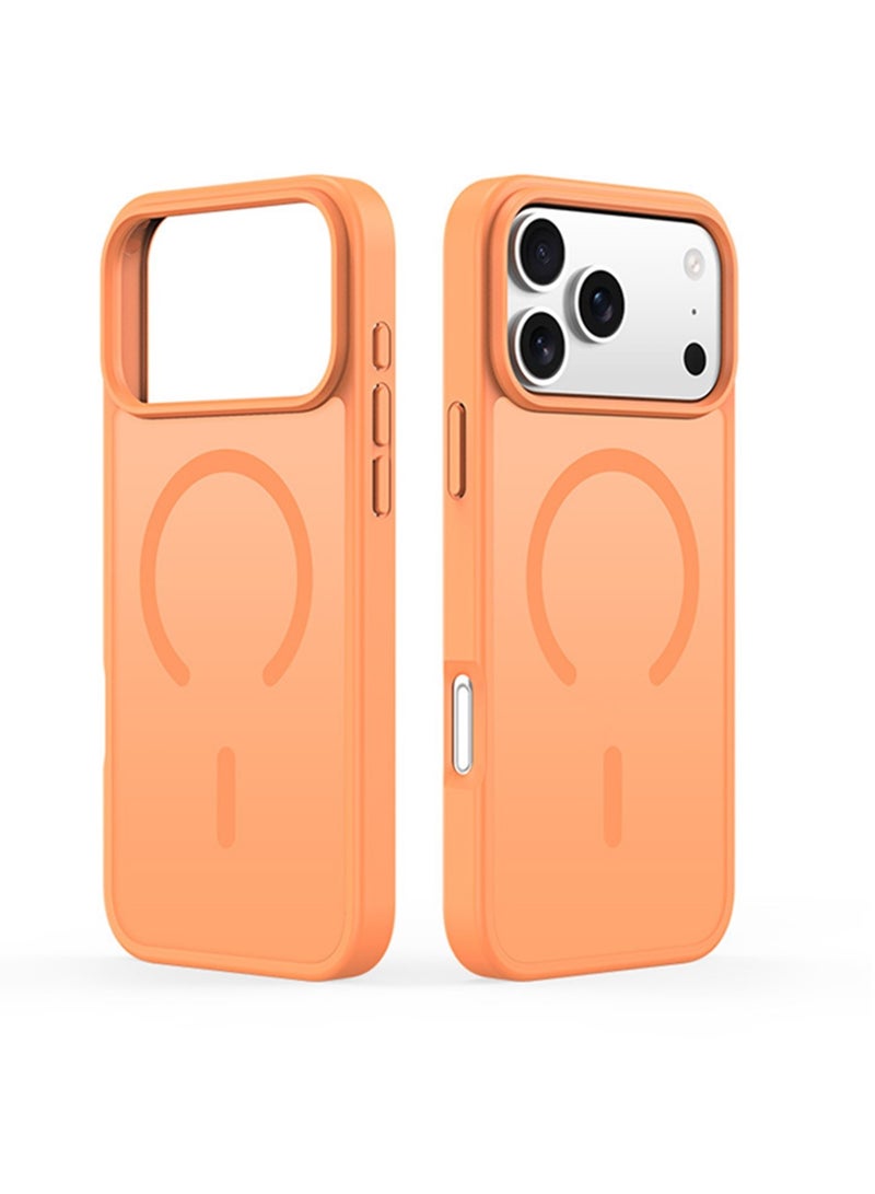 Aookay Magnetic Case for iPhone 17 Pro Max Compatible with MagSafe, [Mil-Grade Drop] Shockproof Slim Frosted Phone Cover (Orange) - Image 1