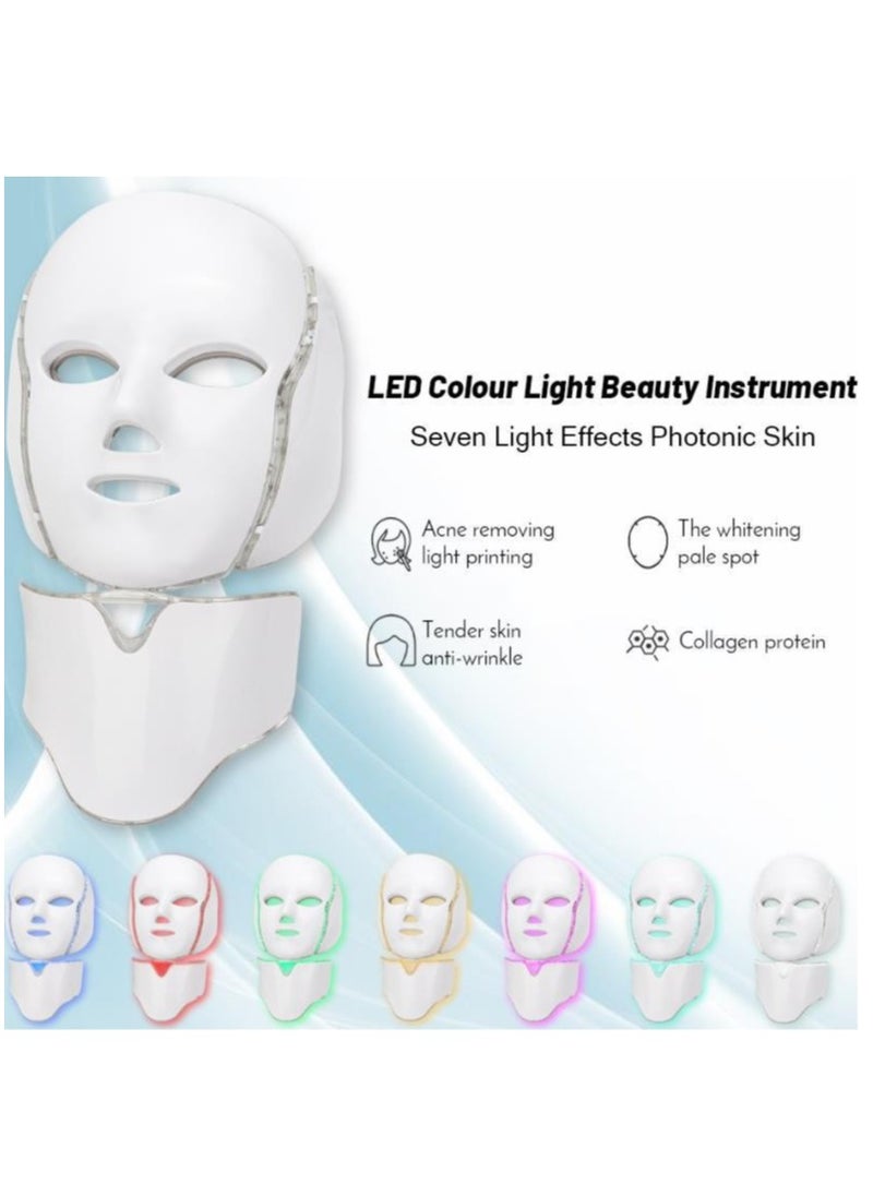 Skin Need - 7-in-1 LED Light Therapy Facial Mask – Red, Blue, and Multi-Color Modes – Skin Rejuvenation & Anti-Aging – Comfortable & Adjustable – Plug-Powered - Image 1