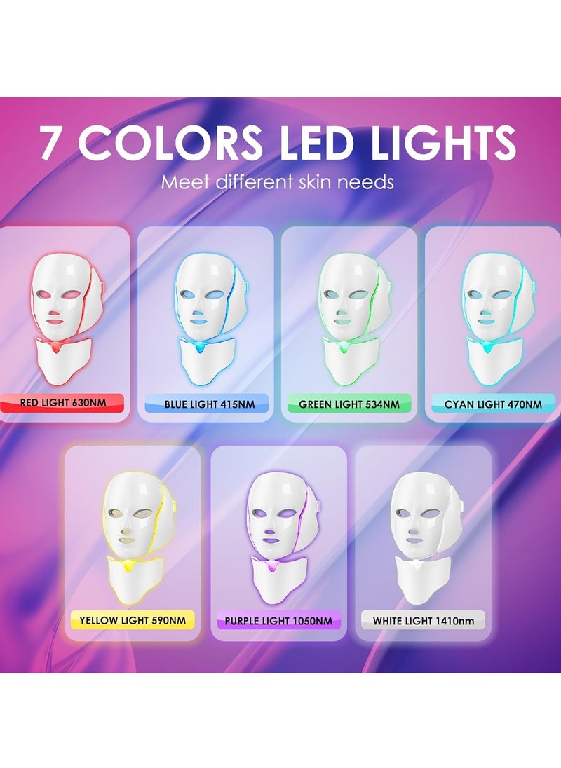 Skin Need - 7-in-1 LED Light Therapy Facial Mask – Red, Blue, and Multi-Color Modes – Skin Rejuvenation & Anti-Aging – Comfortable & Adjustable – Plug-Powered - Image 1
