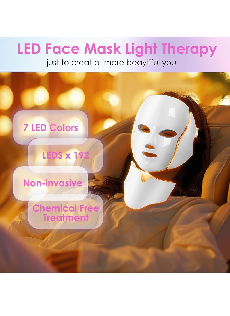 Skin Need - 7-in-1 LED Light Therapy Facial Mask – Red, Blue, and Multi-Color Modes – Skin Rejuvenation & Anti-Aging – Comfortable & Adjustable – Plug-Powered - Image 1