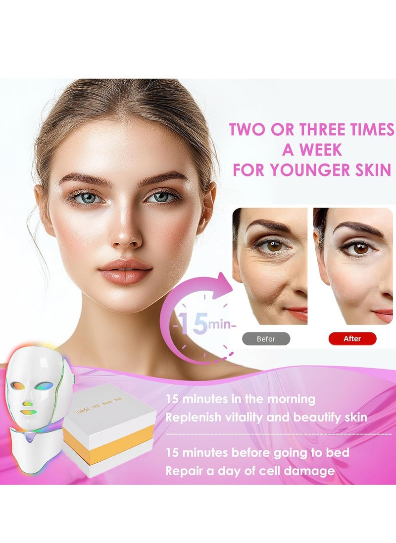 Skin Need - 7-in-1 LED Light Therapy Facial Mask – Red, Blue, and Multi-Color Modes – Skin Rejuvenation & Anti-Aging – Comfortable & Adjustable – Plug-Powered - Image 1