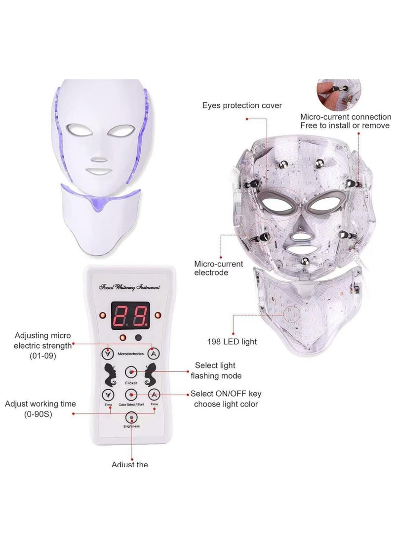 Skin Need - 7-in-1 LED Light Therapy Facial Mask – Red, Blue, and Multi-Color Modes – Skin Rejuvenation & Anti-Aging – Comfortable & Adjustable – Plug-Powered - Image 1