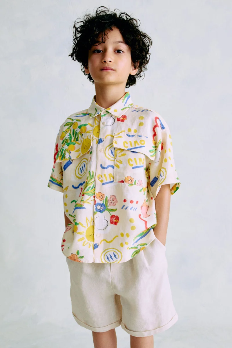 H&M Printed linen shirt