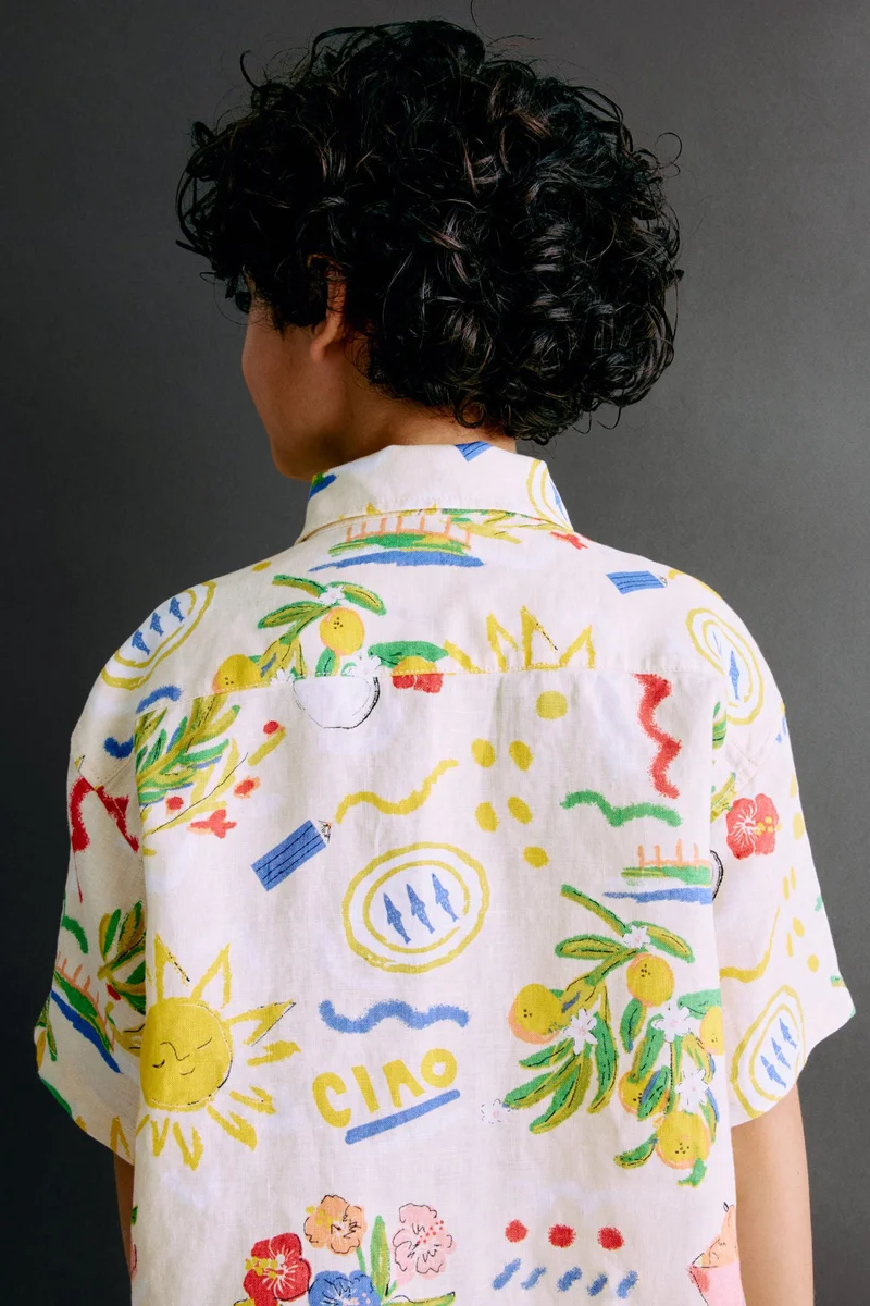 H&M Printed linen shirt